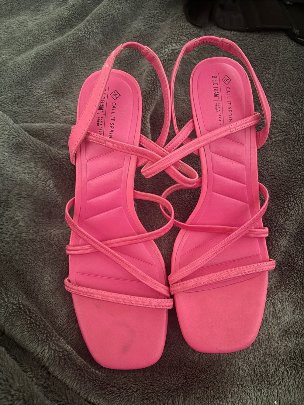 Call It Spring Bright Pink Strappy Slingback Sandals